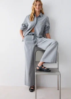 Camicia gessata con borchie