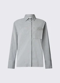 Camicia gessata con borchie