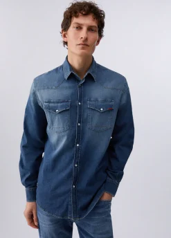 Camicia in denim chambray