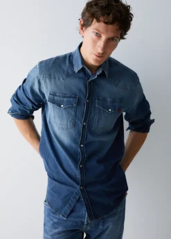 Camicia in denim chambray