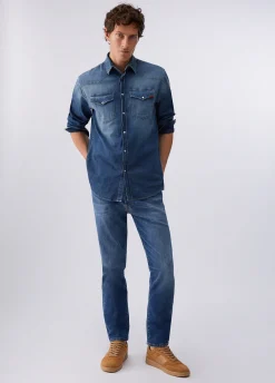 Camicia in denim chambray