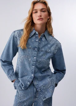 Camicia in denim con ricami