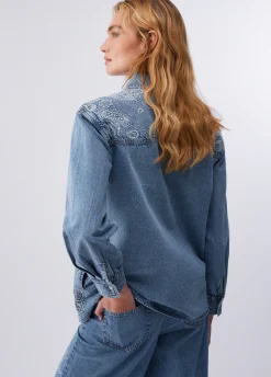 Camicia in denim con ricami