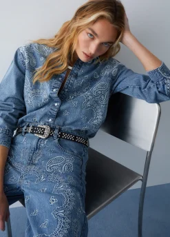 Camicia in denim con ricami