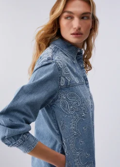 Camicia in denim con ricami