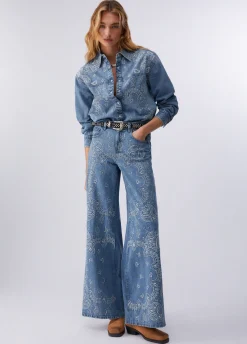 Camicia in denim con ricami