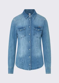 Camicia in denim con ricamo
