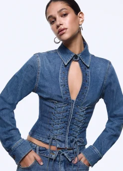 Camicia in denim con stringhe