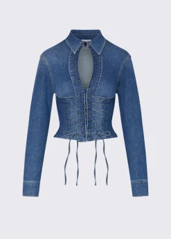 Camicia in denim con stringhe