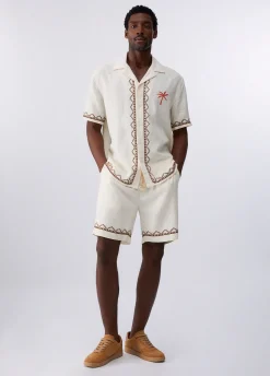Camicia in lino con ricami