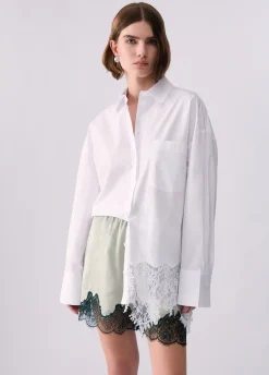 Camicia in popeline con pizzo