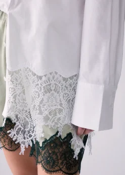 Camicia in popeline con pizzo