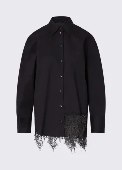 Camicia in popeline con pizzo