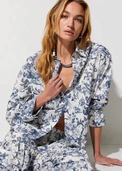 Camicia in popeline stampato