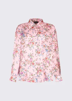Camicia in raso a fiori