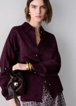 Camicia in raso jacquard