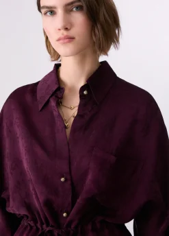 Camicia in raso jacquard