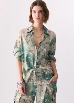 Camicia in raso stampato