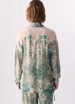Camicia in raso stampato