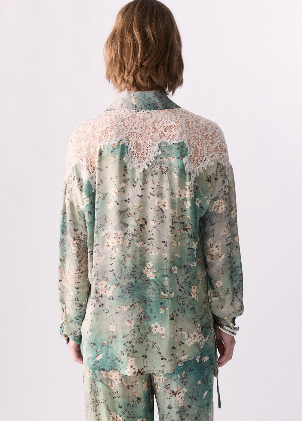 Camicia in raso stampato