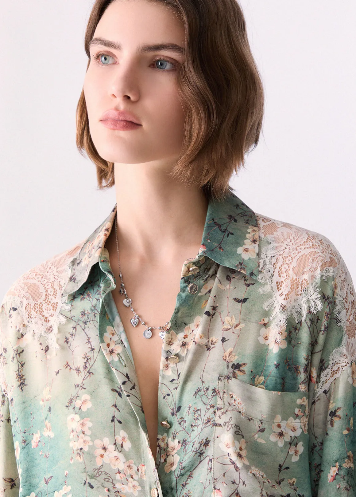 Camicia in raso stampato