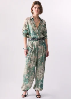 Camicia in raso stampato