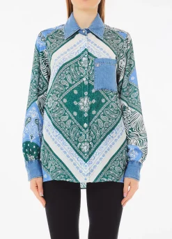 Camicia in raso stampato