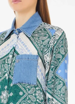 Camicia in raso stampato