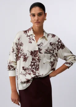 Camicia in raso stampato