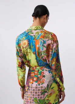 Camicia in raso stampato