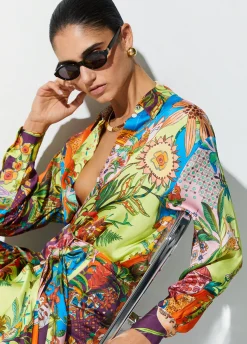Camicia in raso stampato