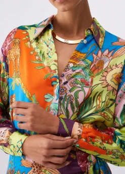 Camicia in raso stampato