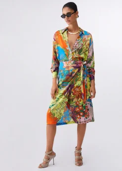 Camicia in raso stampato