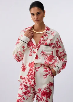 Camicia in raso stampato