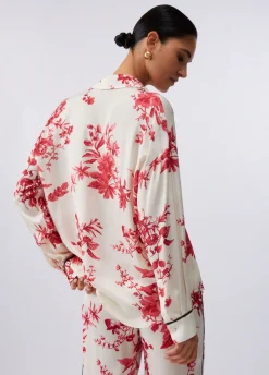 Camicia in raso stampato