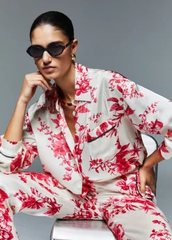 Camicia in raso stampato