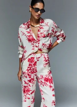 Camicia in raso stampato