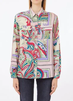 Camicia in raso stampato