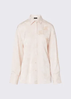 Camicia jacquard con ricami gioiello