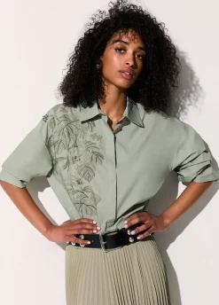 Camicia oversize con ricamo