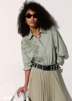 Camicia oversize con ricamo