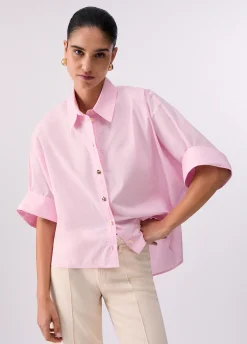 Camicia oversize in popeline