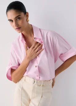 Camicia oversize in popeline
