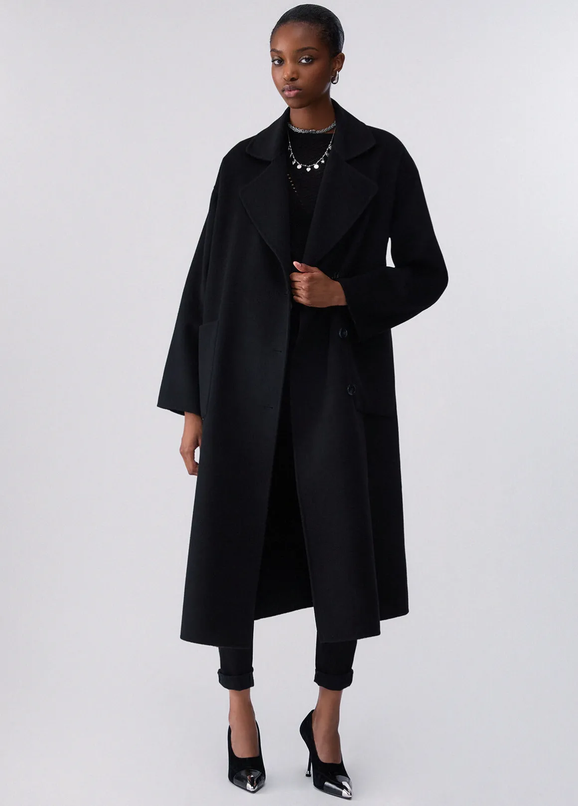 Cappotto lungo oversize in lana