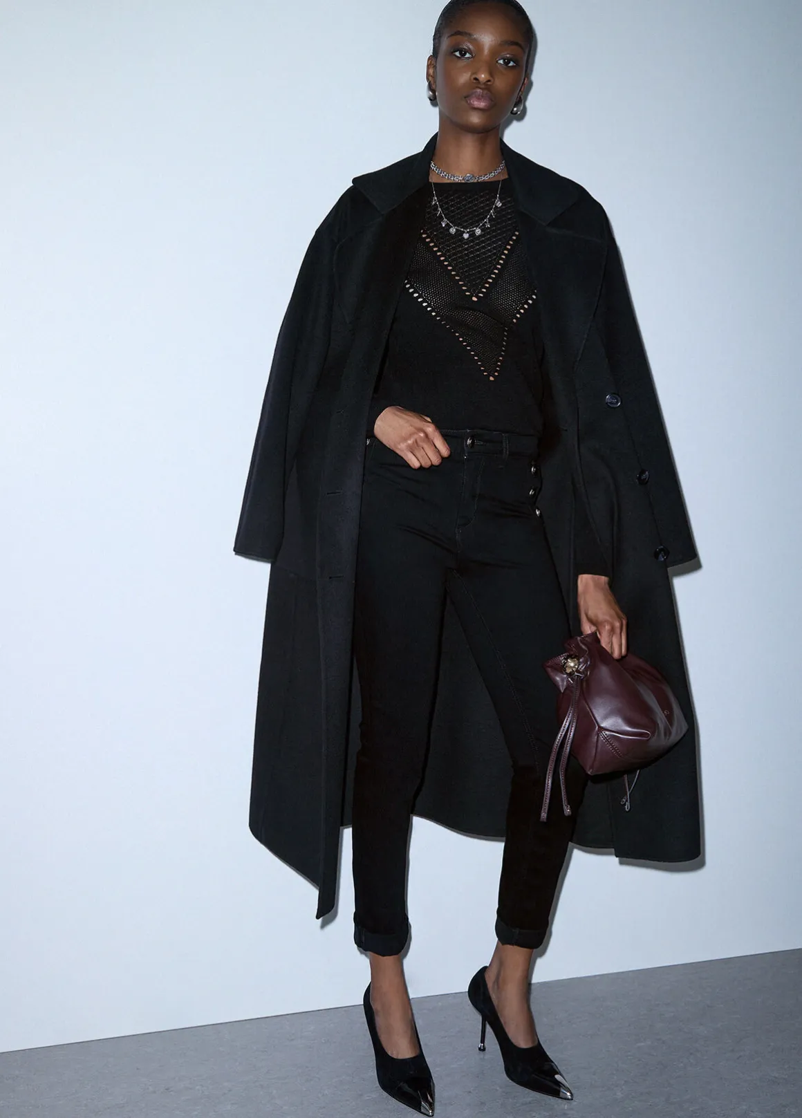 Cappotto lungo oversize in lana