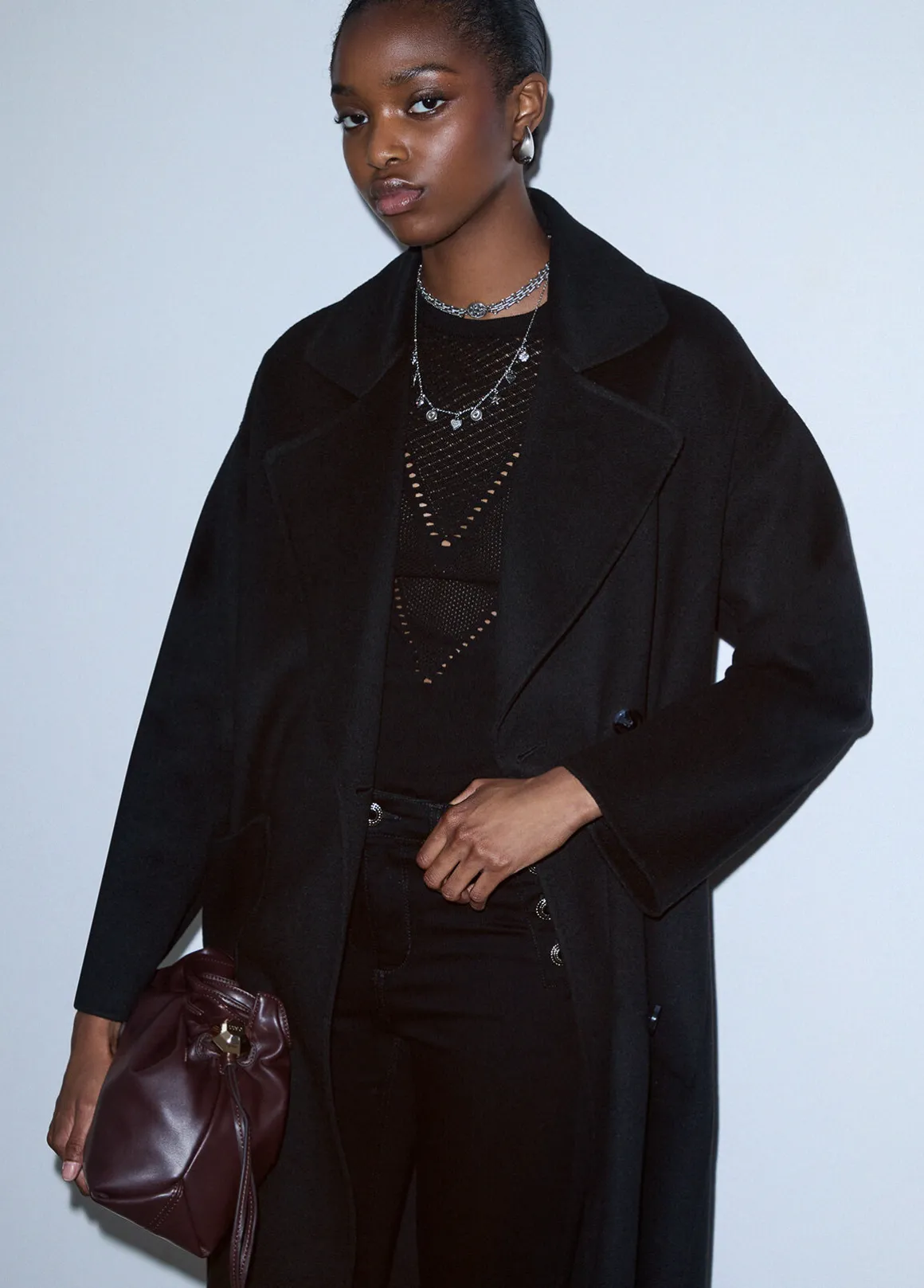 Cappotto lungo oversize in lana