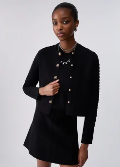 Cardigan con dettagli intrecciati