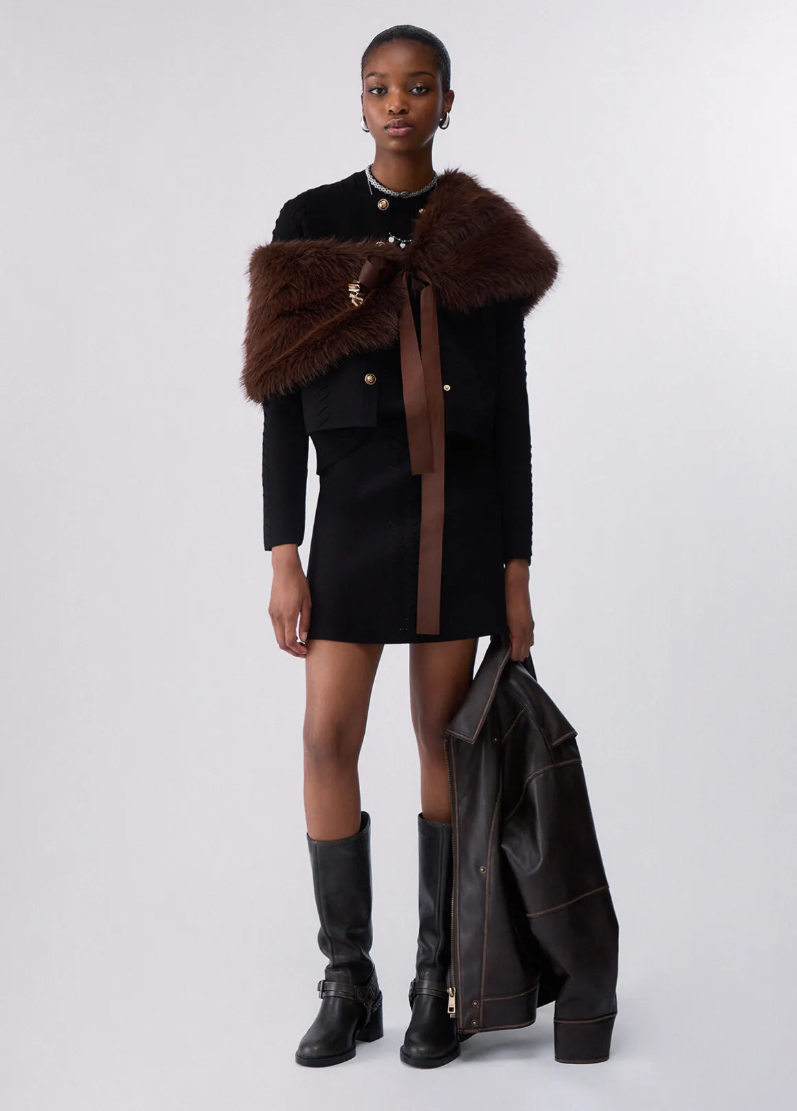 Cardigan con dettagli intrecciati