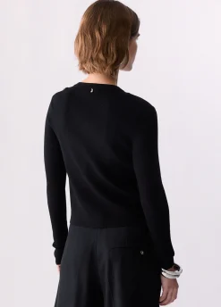 Cardigan con inserto in pizzo