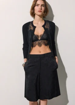 Cardigan con inserto in pizzo